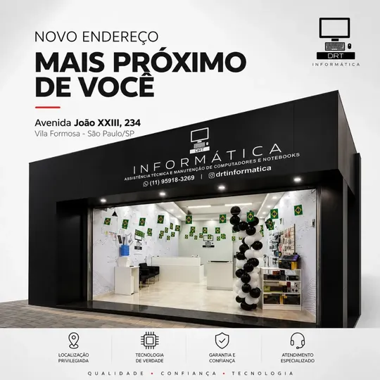 Fachada da loja DRT na Av. João XXIII, 234, Vila Formosa