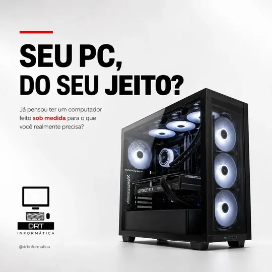 Arte da DRT sobre montagem de computador sob medida